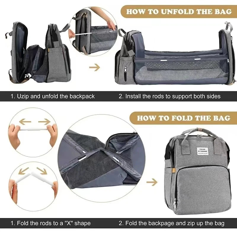 Foldable Changing Travel Diaper Bag